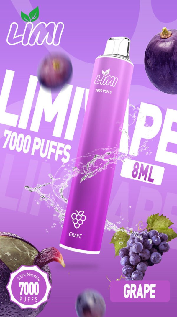 【Limi7000口拋棄式】 ILIA哩亞同廠生產 煙油容量更高 口味更優化 LIMI一次性7000Puffs便攜式圓管電子煙