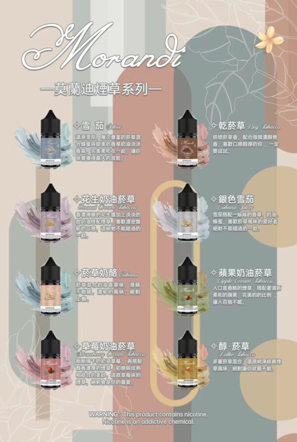 【Morandi Tobacco 莫蘭迪煙草系列煙油 】純煙草口味小煙油 | 不涼精油