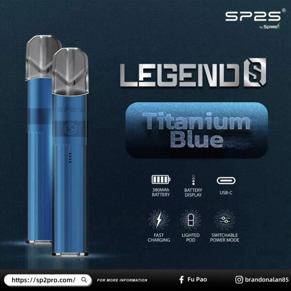 【SP2S Legend S 傳奇版主機】 SP2鈦發光主機全新升級版煙桿-兩檔調節8/9W-底部發光💥 通配一代lana/Sp2s/ilia等一代煙彈