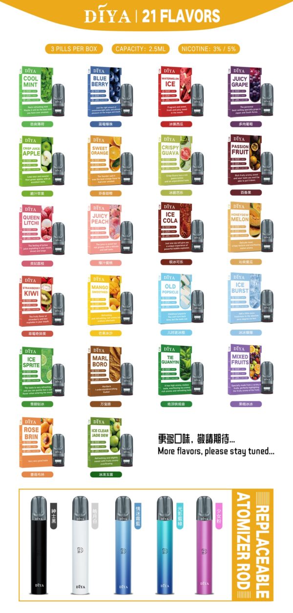 【DIYA叮啞煙彈】全新設計霧化彈  三顆盒裝 通用RELX，SP2等一代主機 正品保證