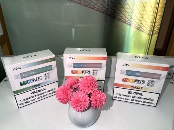 【DIYA叮啞7500口拋棄式】新款叮啞可充電霧化桿-叮啞7500口puffs油倉加長版電子煙-30/50mg