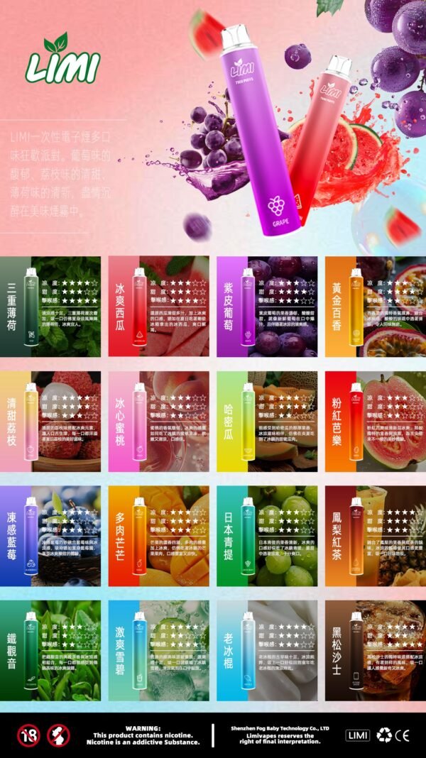 Limi7000口拋棄式-ILIA哩亞同廠生產-大容量一次性電子煙美滋滋糖果屋