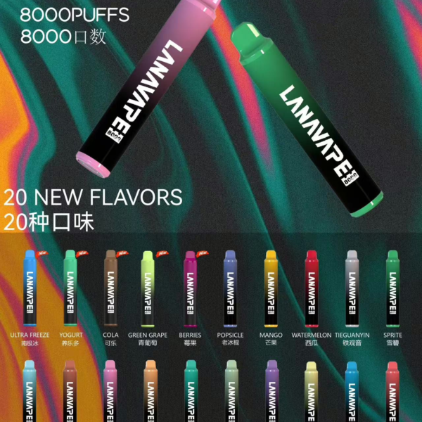LANA VAPE 8000口拋棄式-原廠正品-Puffs全新升級版大容量電子煙美滋滋糖果屋