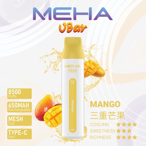 【MEHA魅嗨8500口拋棄式】 一次性8500口puffs電子煙/新款魅嗨小白條電子煙