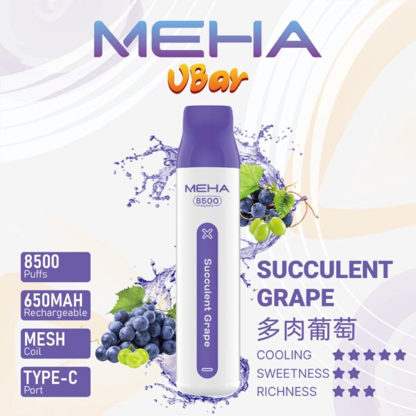 【MEHA魅嗨8500口拋棄式】 一次性8500口puffs電子煙/新款魅嗨小白條電子煙