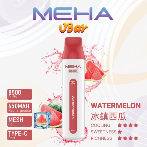 【MEHA魅嗨8500口拋棄式】 一次性8500口puffs電子煙/新款魅嗨小白條電子煙