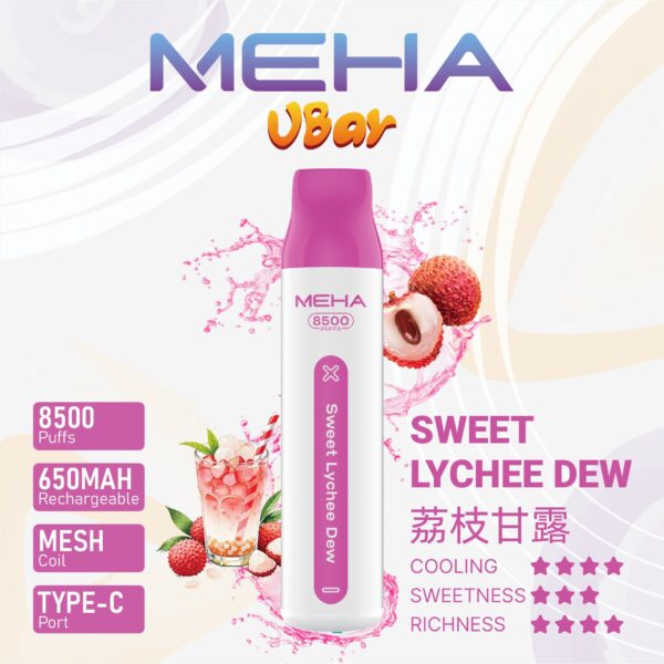 【MEHA魅嗨8500口拋棄式】 一次性8500口puffs電子煙/新款魅嗨小白條電子煙