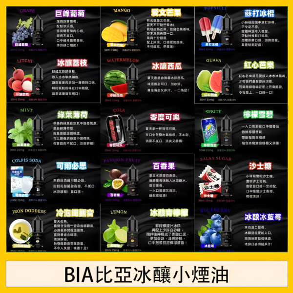 【BIA 比亞冰釀煙油30ML/35MG】-小瓶油-精心調配0丁煙油美滋滋糖果屋
