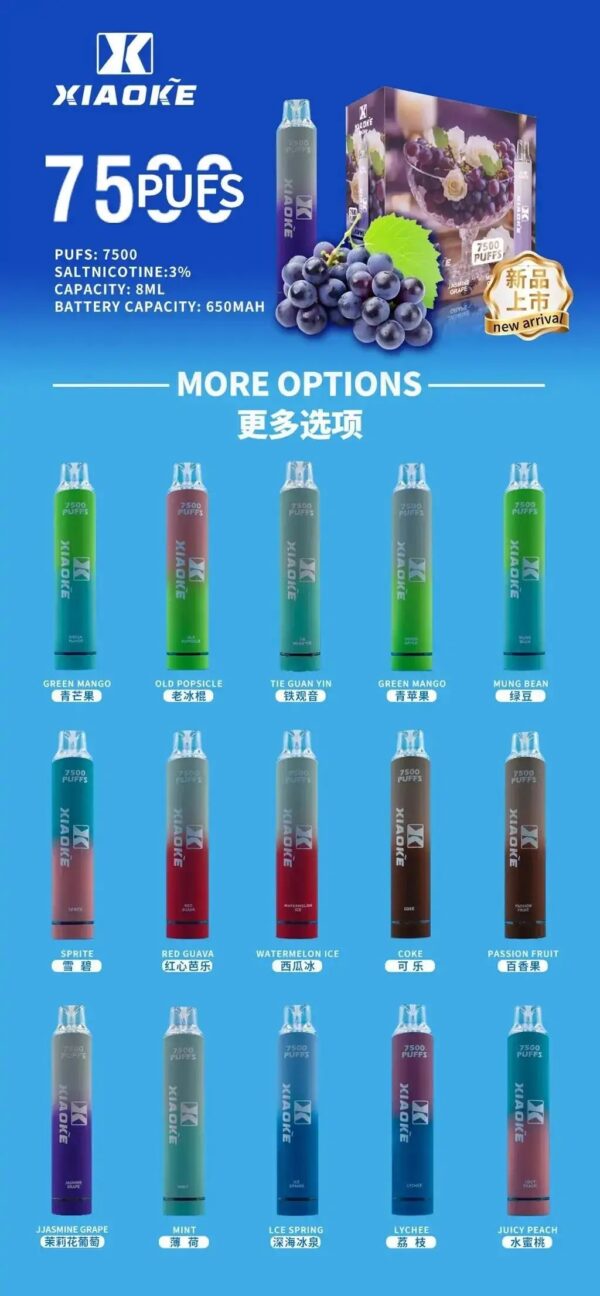 【🚀XIAOKE 梟客】發光拋棄式 7500口 一次性拋棄式
