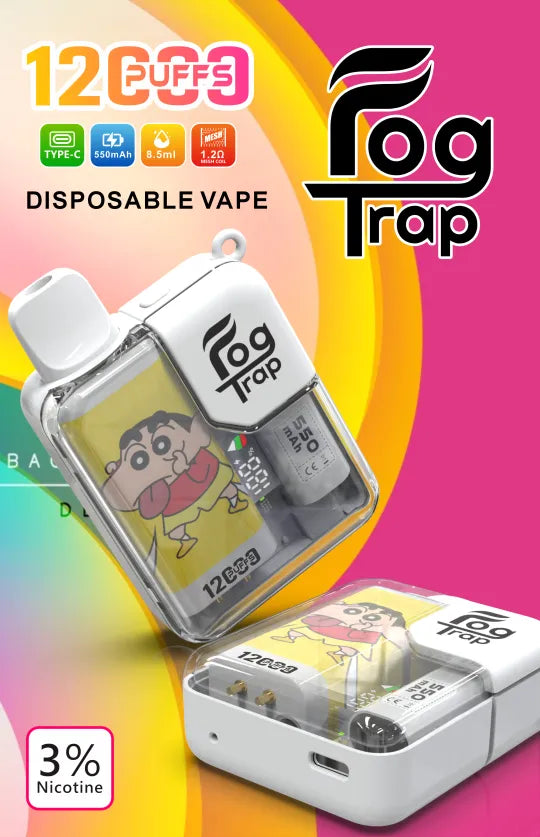 Fog-trap-12000_-_1 【Fog Trap 拉布布・蠟筆小新】聯名款系列12000口大容量拋棄式電子煙 | 10 款口味 8.5ml