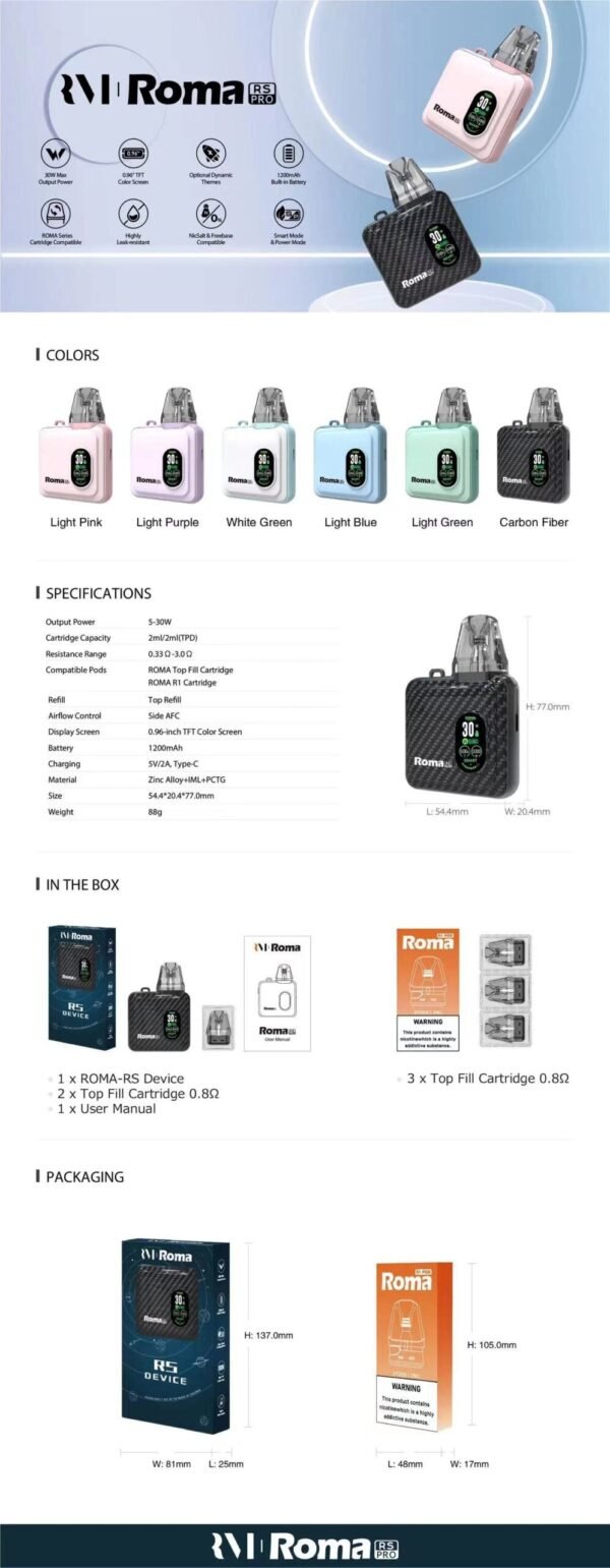 ROMA-RS-PRO-scaled-1 【羅馬 ROMA RS PRO 方塊注油款主機】1200mAh 超大電量|通用 OXVA 小蠻牛系列
