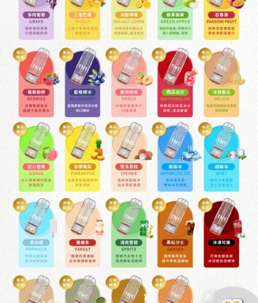 TNT煙彈-4ml一盒三顆超大容量一代電子霧化彈通用SP2S與RELX煙桿美滋滋糖果屋