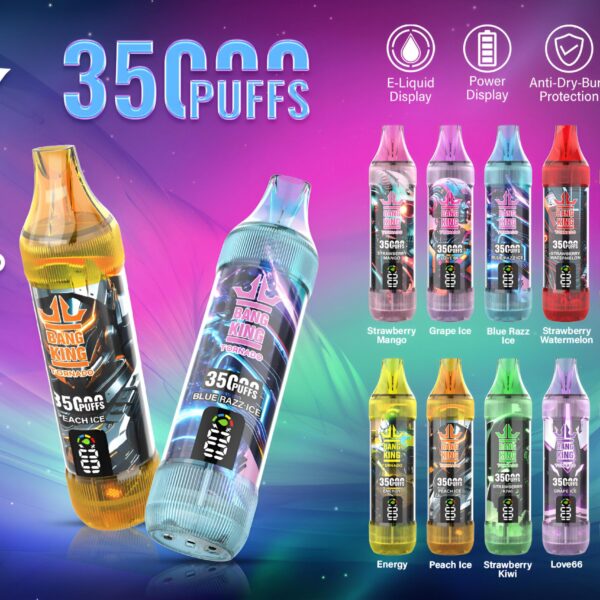 Bang King 35000 puff-二合一口味抛棄式電子煙原廠正品美滋滋糖果屋