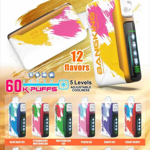 Bang King Ice Cool-60000口拋棄式-一次性超大容量5級可調涼度電子煙美滋滋糖果屋